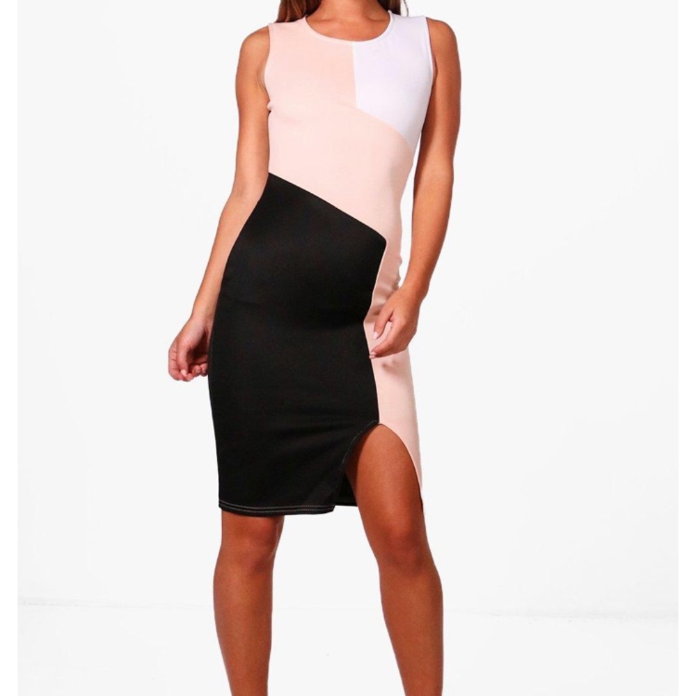 Petite Jasmine Colour Block Midi Dress